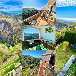 Axarquia , Frigiliana, Terraza Privada Con Vistas A La Montana Rio Y Al Mar Lejlighed